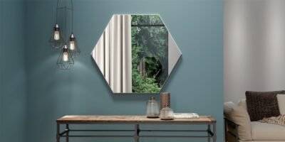 Espejo decorativo forma hexagonal