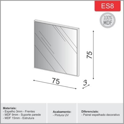 Espejo decorativo forma cuadrada 75cm - Imagen 2