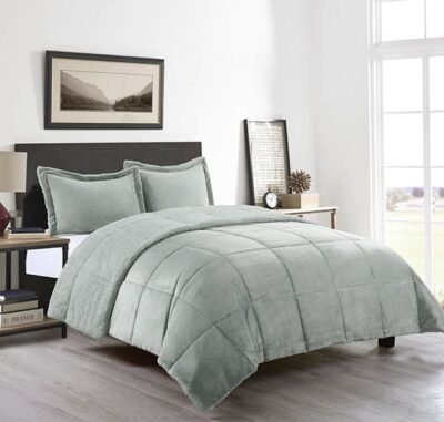 Cobertor Sherpa mink Verde Oliva