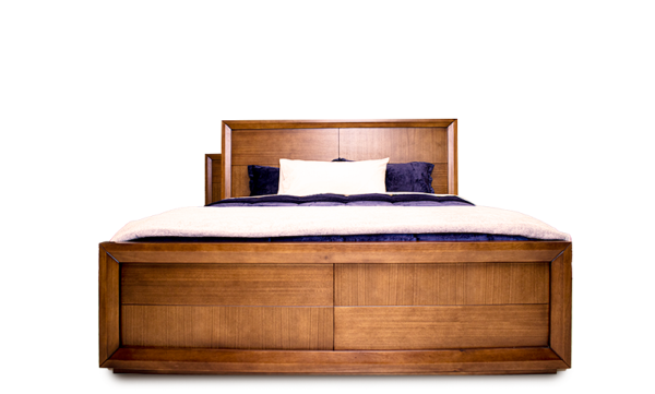 Cama Queen (2.5 plazas) Burdeos elaborada en madera maciza de Seique.