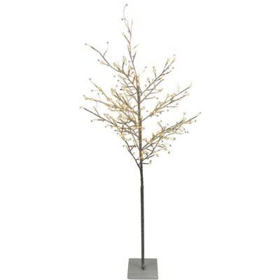 Árbol con 160 Luces Led, Tronco Café 100X21X8CM