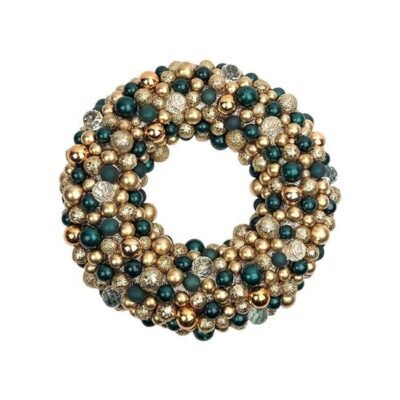 Corona de Navidad Holiday Verde y Dorado 33X33X10 CM