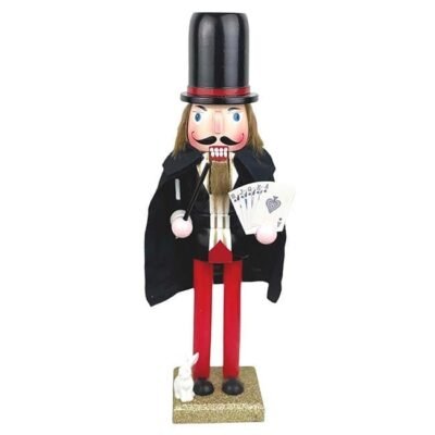 Cascanueces de Navidad Mago con Cartas en Mano, Grande 61 CM