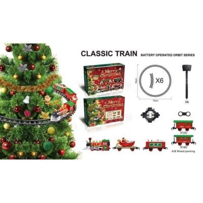 JG Tren Clasico de Navisas para Árbol con Luz y Musica 18 Pz