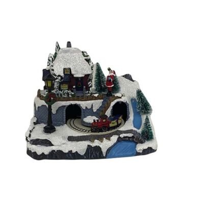 Adorno de Navidad Tunel con Tren con Luz 20X14X17 CM